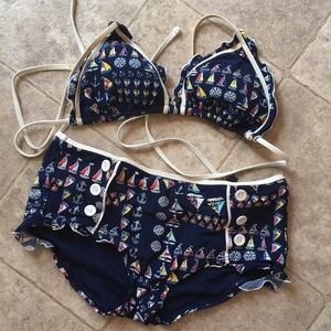 Sperry Navy nautical swim suit